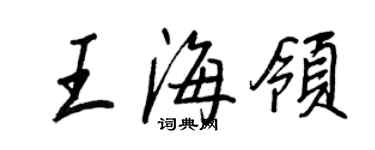 王正良王海領行書個性簽名怎么寫