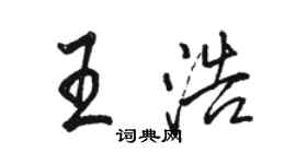 駱恆光王浩行書個性簽名怎么寫