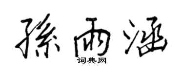 王正良孫雨涵行書個性簽名怎么寫