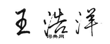 駱恆光王浩洋行書個性簽名怎么寫