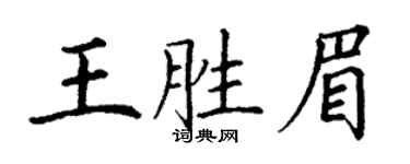 丁謙王勝眉楷書個性簽名怎么寫
