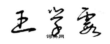 曾慶福王學霞草書個性簽名怎么寫