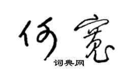 梁錦英何寬草書個性簽名怎么寫