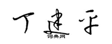 梁錦英丁建平草書個性簽名怎么寫