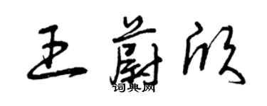 曾慶福王蔚欣草書個性簽名怎么寫