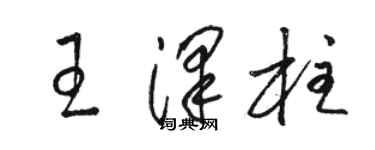 駱恆光王澤柱草書個性簽名怎么寫