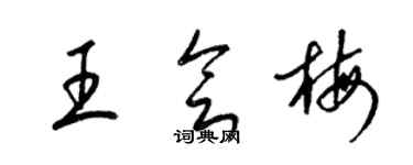 梁錦英王會梅草書個性簽名怎么寫