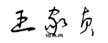 曾慶福王家貞草書個性簽名怎么寫