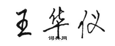 駱恆光王華儀行書個性簽名怎么寫