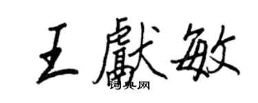 王正良王獻敏行書個性簽名怎么寫