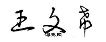 曾慶福王文希草書個性簽名怎么寫