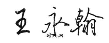 駱恆光王永翰行書個性簽名怎么寫