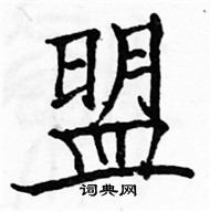 駱恆光寫的硬筆楷書盟