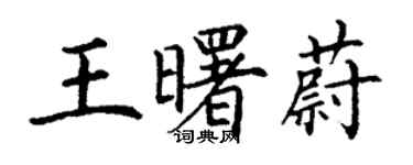 丁謙王曙蔚楷書個性簽名怎么寫