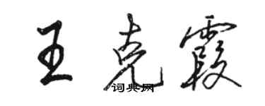 駱恆光王克霞行書個性簽名怎么寫