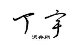 梁錦英丁宇草書個性簽名怎么寫