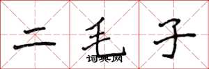 侯登峰二毛子楷書怎么寫
