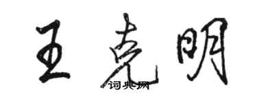 駱恆光王克明行書個性簽名怎么寫