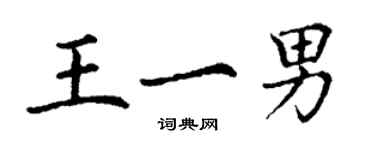 丁謙王一男楷書個性簽名怎么寫