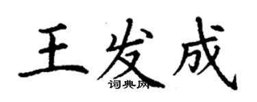 丁謙王發成楷書個性簽名怎么寫