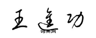 梁錦英王進功草書個性簽名怎么寫