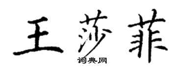 丁謙王莎菲楷書個性簽名怎么寫