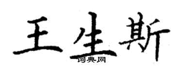 丁謙王生斯楷書個性簽名怎么寫