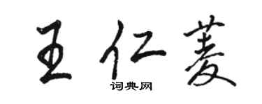 駱恆光王仁菱行書個性簽名怎么寫