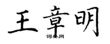 丁謙王章明楷書個性簽名怎么寫