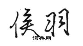 駱恆光侯羽行書個性簽名怎么寫