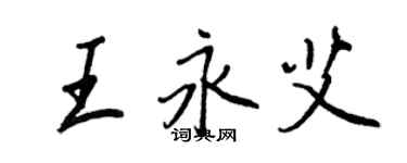 王正良王永艾行書個性簽名怎么寫