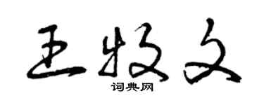 曾慶福王牧文草書個性簽名怎么寫