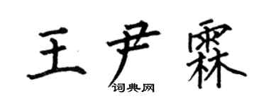 何伯昌王尹霖楷書個性簽名怎么寫