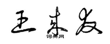 曾慶福王來友草書個性簽名怎么寫