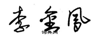 朱錫榮李金鳳草書個性簽名怎么寫