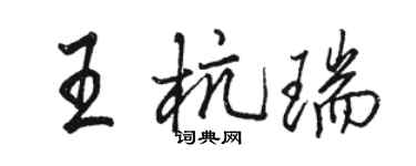 駱恆光王杭瑞行書個性簽名怎么寫