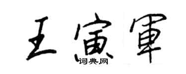 王正良王寅軍行書個性簽名怎么寫