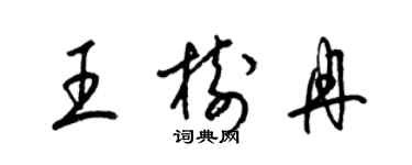 梁錦英王樹冉草書個性簽名怎么寫