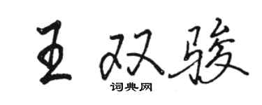 駱恆光王雙駿行書個性簽名怎么寫