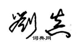 朱錫榮劉真草書個性簽名怎么寫