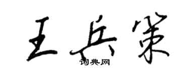 王正良王兵策行書個性簽名怎么寫