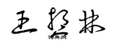 曾慶福王想林草書個性簽名怎么寫