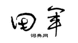 曾慶福田軍草書個性簽名怎么寫