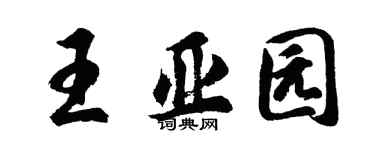 胡問遂王亞園行書個性簽名怎么寫