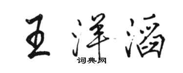 駱恆光王洋滔行書個性簽名怎么寫