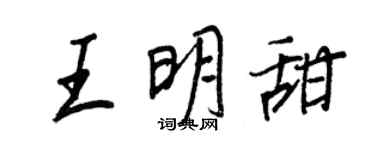王正良王明甜行書個性簽名怎么寫