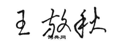 駱恆光王放秋草書個性簽名怎么寫