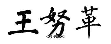 翁闓運王努革楷書個性簽名怎么寫