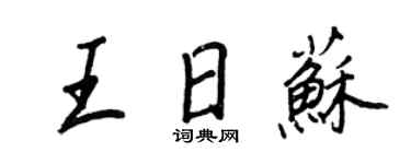 王正良王日蘇行書個性簽名怎么寫