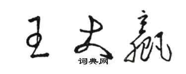 駱恆光王大贏草書個性簽名怎么寫